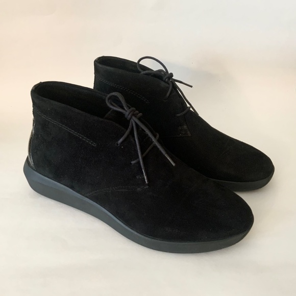 CLARKS TAWNIA LACE BLACK SUEDE LACE UP ANKLE BOOT Comfortable casual flat bootie - Picture 11 of 16